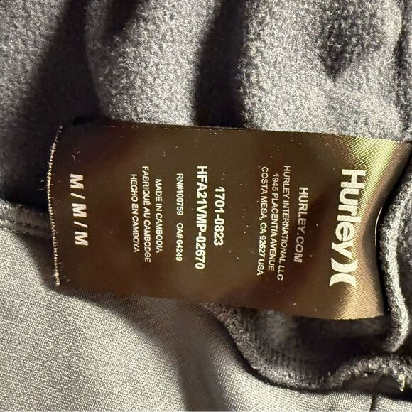 Hurley size M Men's Blue/ Grey Hoodie classic style kangaroo pockets - Picture 6 of 6
